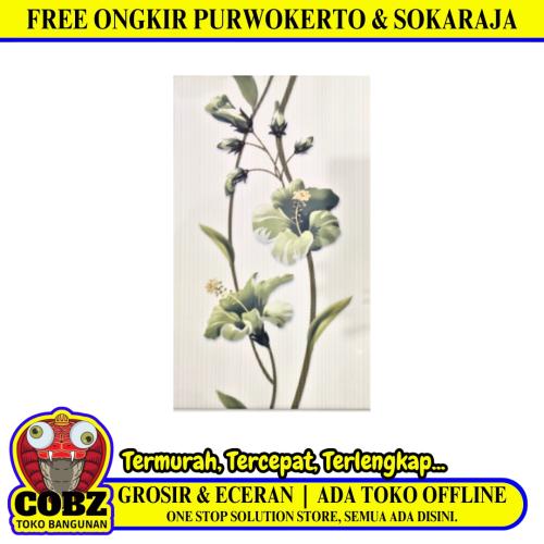 25 CM x 40 CM / UNO VALENTINO Keramik Dinding Kamar Mandi Glossy Green Dus