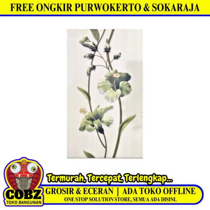 25 CM x 40 CM / UNO VALENTINO Keramik Dinding Kamar Mandi Glossy Green Dus