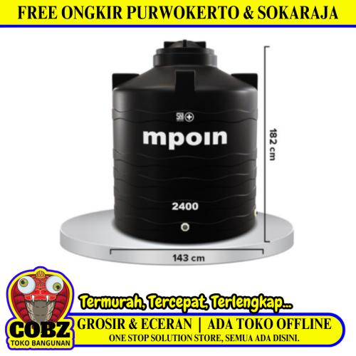 2336 L / M POIN + WAVE W 2400 Water Torrent Tangki Tandon Air PVC Green Granite + Acc Set