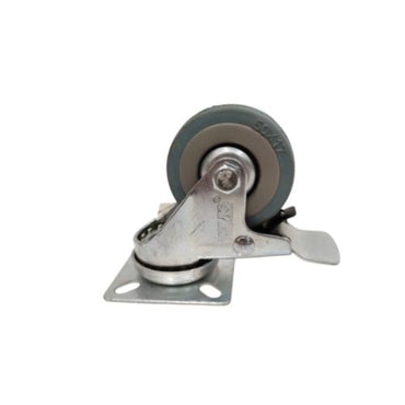 2 IN / TRIPLE-S Roda Rem Hidup Trolly Gepeng Plat 50 MM Karet Abu Abu