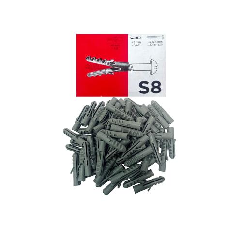 S 8 / POLYSTAR Angkur Dinding Dudukan Baut Sekrup Tembok PVC Ecer Dus