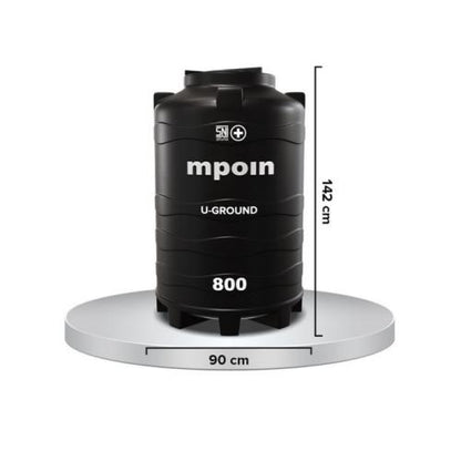 670 L / MPOIN + U - GROUND UG 800 Water Torrent Tangki Tandon Air PVC Silver Stone + Acc Set