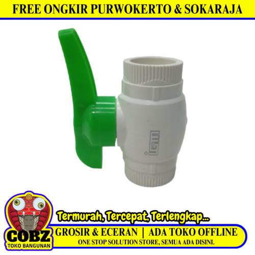 3/4 IN / IGM Stop Kran Polos Ball Valve Engkol Plastik PVC