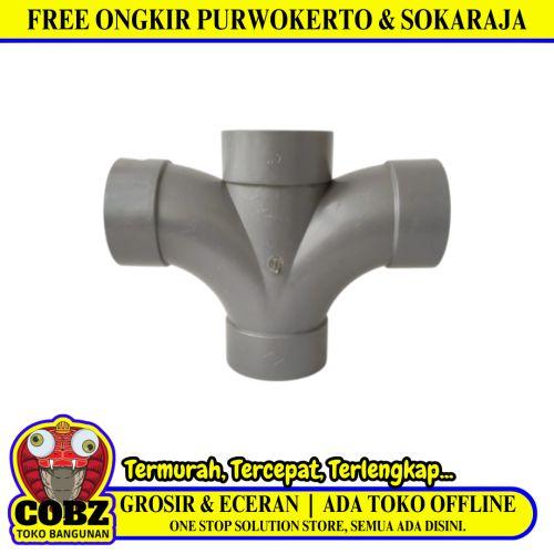 4 IN / RUCIKA D - LT Tee Large Radius Double Fitting Pipa PVC