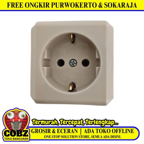 1 LUBANG / BROCO Stop Kontak Terminal Arde Tempel OB Outbow Putih