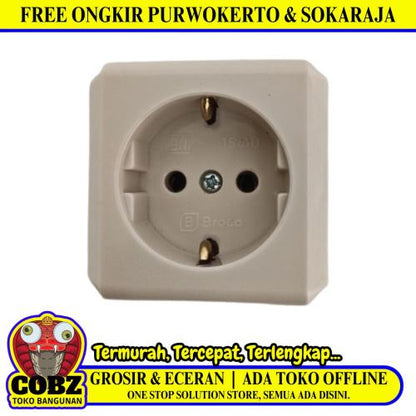 1 LUBANG / BROCO Stop Kontak Terminal Arde Tempel OB Outbow Putih