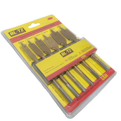 10 MM - 25 MM / BLITZ Mata Bor Kayu Kipas Flat Wood Drill Bits Set