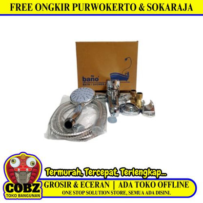 1/2 IN / BANO SL 113 Kran Shower Panas Dingin Stainless + Selang + Shower Set