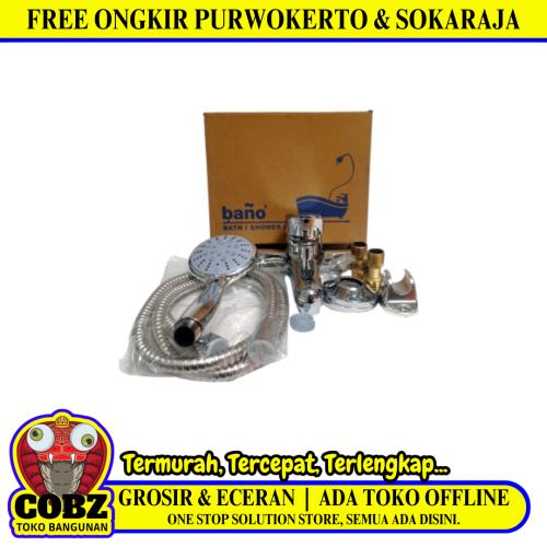 1/2 IN / BANO SL 113 Kran Shower Panas Dingin Stainless + Selang + Shower Set