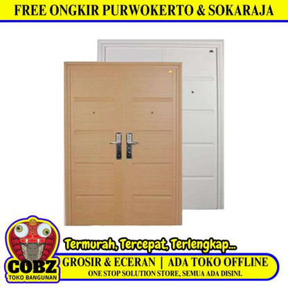 5 CM x 150 CM x 210 CM / FORTRESS FORT 150.15 DOUBLE Pintu Kamar Mandi Baja White Set