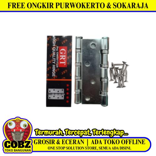 4 IN / GRT Engsel Kupu Kupu Pintu Jendela Hinge Stainless Set