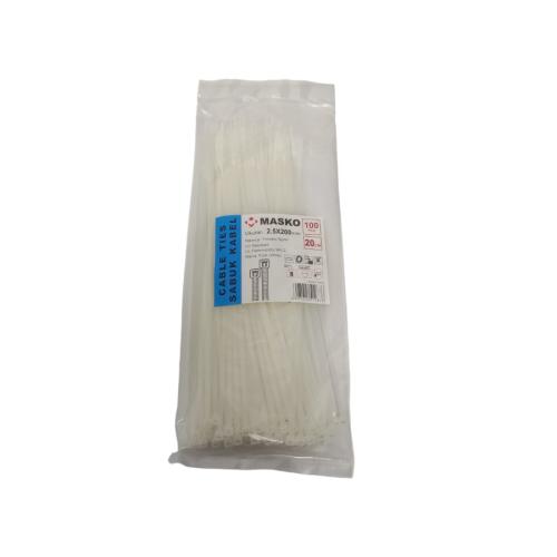 2.5 MM x 200 MM / MASKO Kabel Cable Ties Tali Ripet 22 CM Putih Pack
