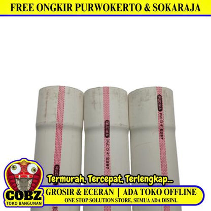 4 IN x 400 CM / RUCIKA D Lis Merah Pipa Pralon Paralon PVC Putih Batang