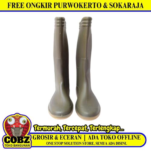 NO 42 / ANDO Sepatu Boot Kebun Pabrik Proyek Safety Karet Hijau Set