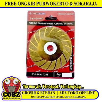 4 IN / VIGORREIN Turbo Mata Gerinda Potong Keramik Diamond Cutting Wheel