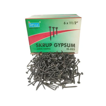 #6 X 1 1/2 IN / IGM Sekrup Gypsum Screw Plafon Board GRC Hitam Dus