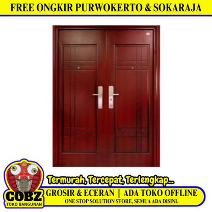 5 CM x 150 CM x 210 CM / FORTRESS FORT 150.13 DOUBLE Pintu Kamar Mandi Baja Coklat Set