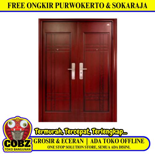 5 CM x 150 CM x 210 CM / FORTRESS FORT 150.13 DOUBLE Pintu Kamar Mandi Baja Coklat Set