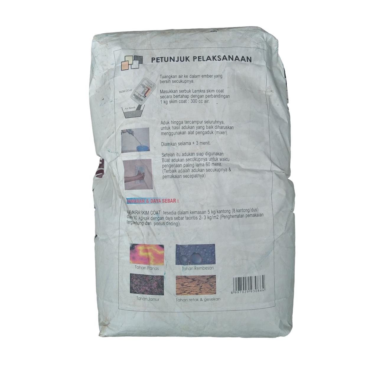 30 KG / LEMKRA SKIM COAT SC - 114 Semen Instant Acian Lantai Sak