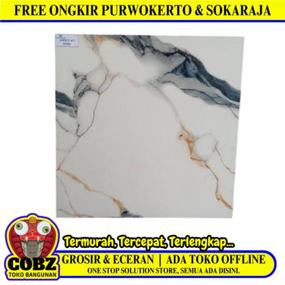 50 CM x 50 CM / UNO ANNECY Keramik Lantai Rumah Glossy White Dus