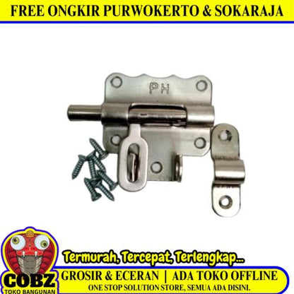 2 IN / PH Grendel Overpal Kunci Slot Tempat Cantel Gembok Stainles