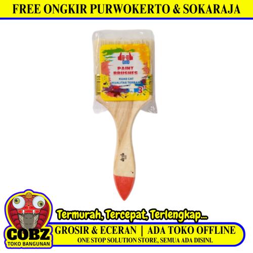 3 IN / GOOD Kuas Cat Tembok Kayu Besi Air Acrylic Paint Brush