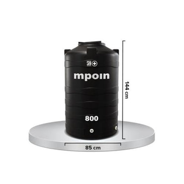 740 L / MPOIN + WAVE W 800 Water Torrent Tangki Tandon Air PVC Hitam + Acc Set