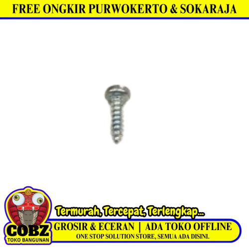 #6 X 1/2 IN / TM Sekrup PH Kepala Pentol Bulat Plus Putih Biji