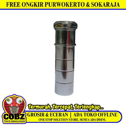 1 IN / COBZ Tutup Sumpel Slontong Pembuangan Bak Stainless Chrome