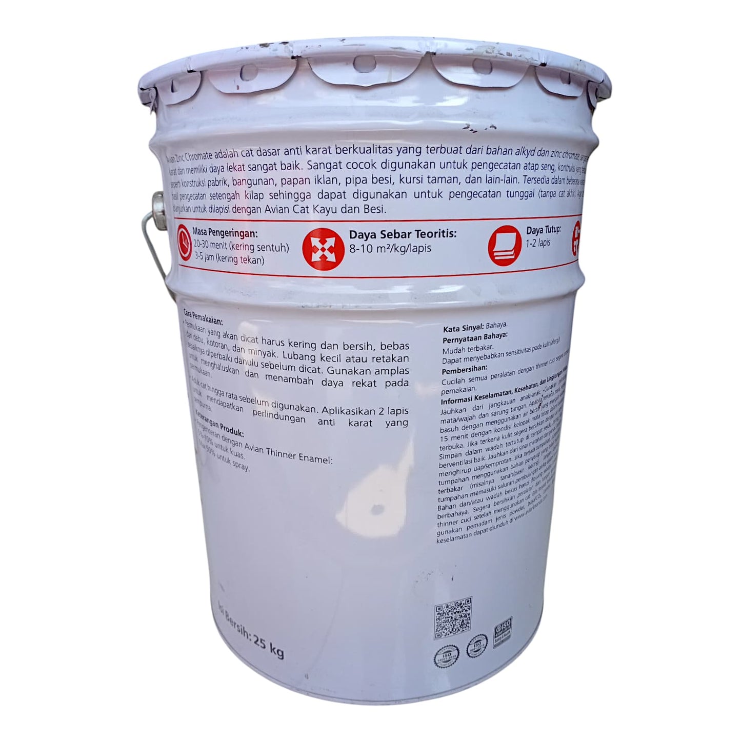25 KG / AVIAN Cat Dasar Meni Besi Anti Karat Zinc Chromate Primer Kaleng