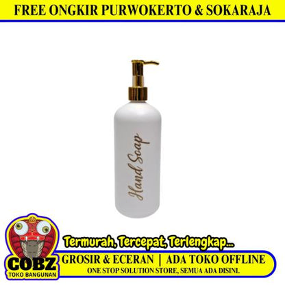500 ML / HAND SOAP Dispenser Tempat Sabun Shampoo Cair Letak PVC Putih Doff