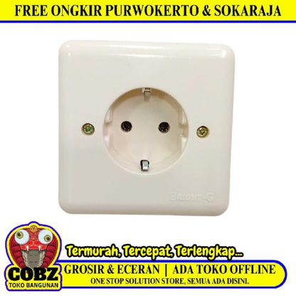 1 LUBANG / BRIGHT-G Stop Kontak Terminal Arde Tanam IB Inbow Cream