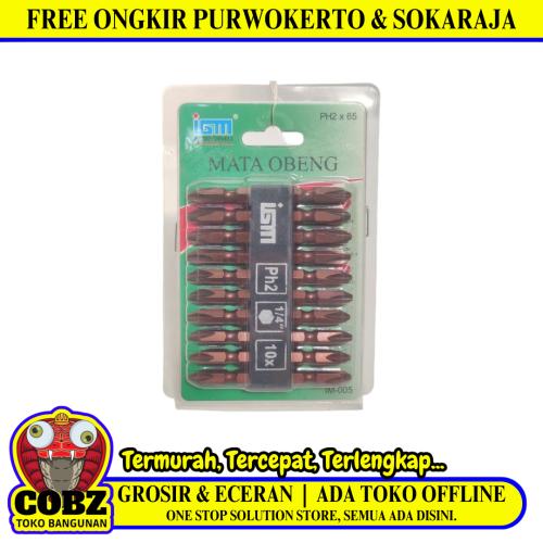 PH 2 x 65 MM / IGM Mata Obeng Angin Screwdriver Plus Plus Magnet Set