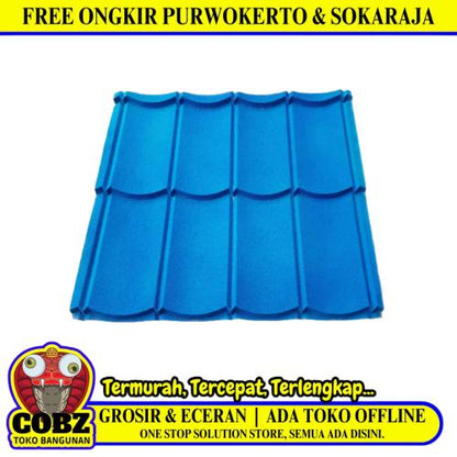 0.25 MM x 80 CM x 80 CM / TM Genteng Atap Metal Pasir Biru Lembar