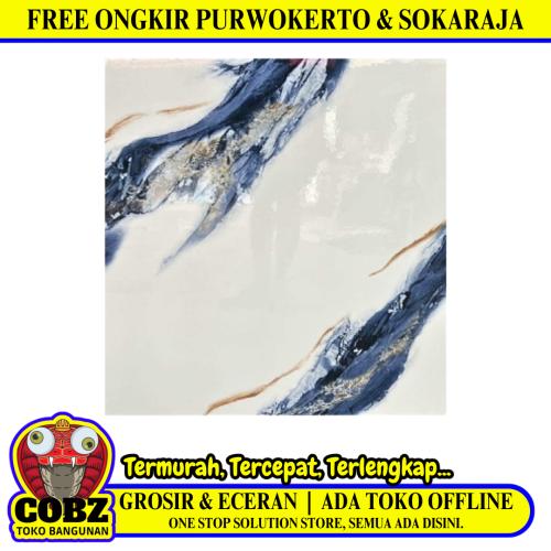 60 CM x 60 CM / ARNA AMRETA BLUE Granit Lantai Rumah Glossy Dus