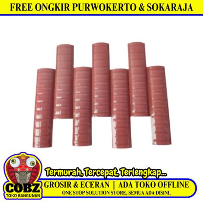 10 CM / TM Kuku Macan Bon Bon Lis Keramik Garis Maroon Lembar