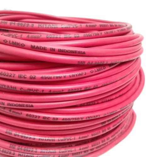 1 INTI x 4 MM / TM NYA F Serabut Kabel Tembaga SNI Merah Meter