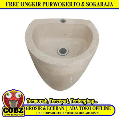 BT 1/5 LINGKARAN Wastafel Teraso Jenis Teraso Asli Granit Marmer