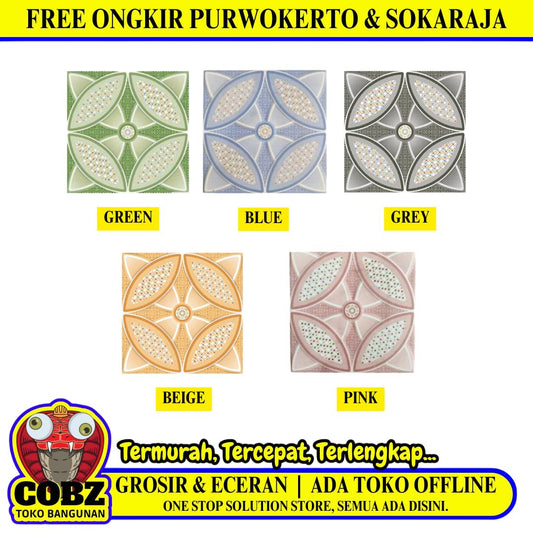 25 CM x 25 CM / UNO KOBE Keramik Lantai Kamar Mandi Matte Dus