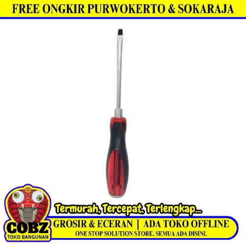 5 IN / SOLID Obeng Screwdriver One Way Minus Gagang Karet