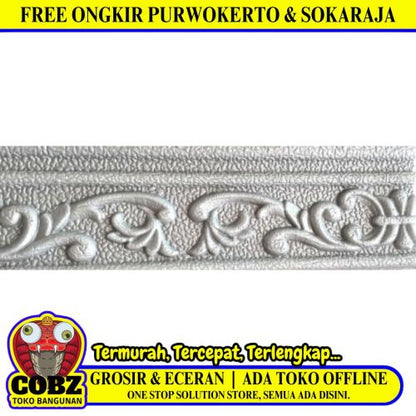 8 MM x 8 CM x 115 CM / COBZ LIST-B85H Wallpaper Foam Sticker Corak Abu Muda Lembar