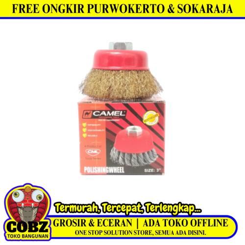 3 IN / CAMEL Sikat Kawat Mangkok Kuningan Pembersih Karat Kerak