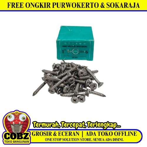 1 IN / CHW Sekrup Baut Kayu Kepala Rata Plus Wood Screw Dus