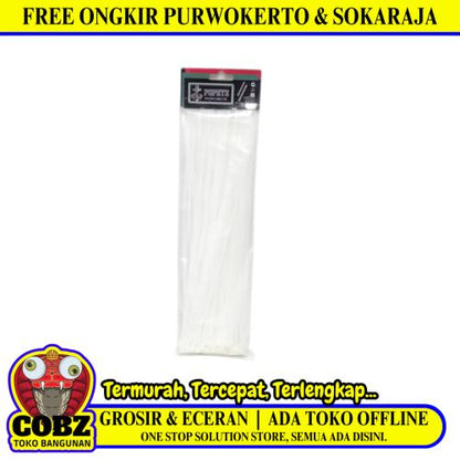 4.0 MM x 300 MM / POPEYE Kabel Cable Ties Tali Ripet 30 CM Putih Pack
