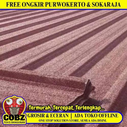 0.3 MM x 75 CM x 6 M / TM Spandek Pasir Gelombang Besar Merah Lembar