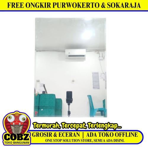 50 CM x 70 CM / COBZ Cermin Wastafel Kaca Kamar Mandi Kotak Polos Set
