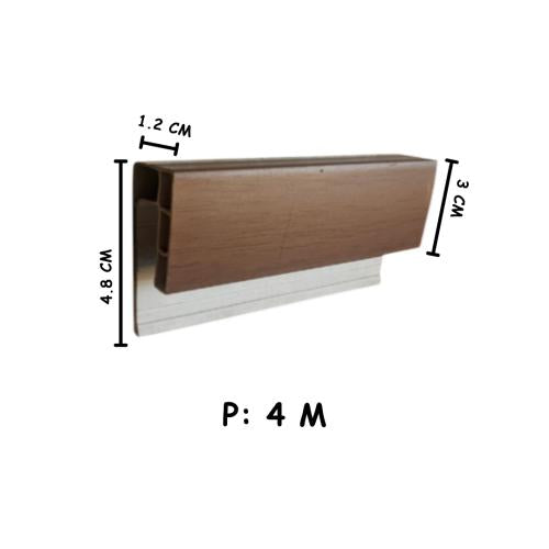 3 CM x 4 M / SHUNDA PLAFON LS.302-6 List Profil U Plafon U PVC Batang