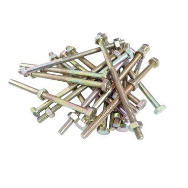 M 6 x 100 MM / TM Baut Mur Hexagon Bolt Nut Flat Head Kuning Biji