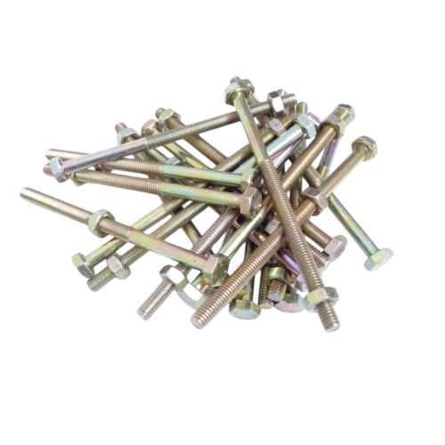 M 6 x 100 MM / TM Baut Mur Hexagon Bolt Nut Flat Head Kuning Biji