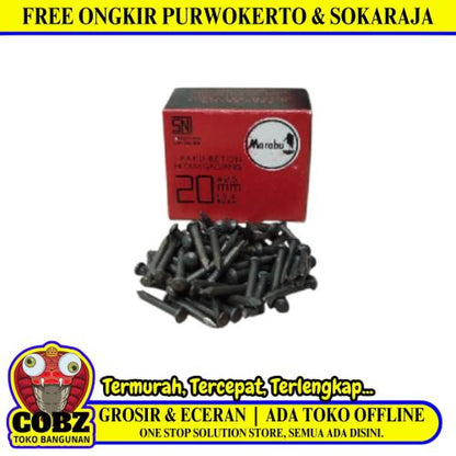 20 MM / MARABU Paku Beton Tembok Dinding Hitam Dus